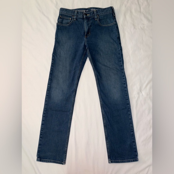 Carhartt Men’s Size 30/32 Dark Wash Relaxed Fit Straight Leg Jeans - Picture 1 of 9